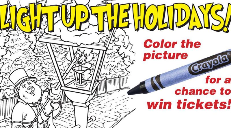 Light up the Holidays! Color the Picture for a chance to win tickets!